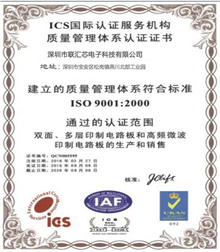 Quality ISO-2000 certificate